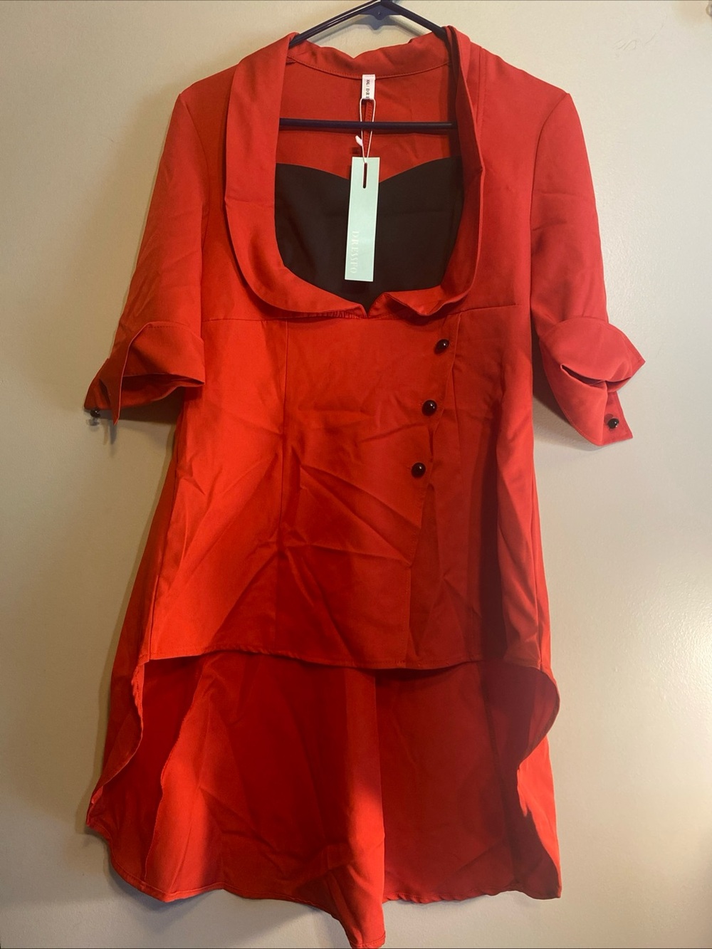 Dressfo Womens Size XXL Red Goth NWT Tail Top. C4